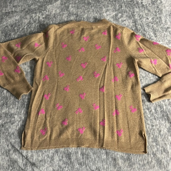 J.Crew cashmere cherry sweater: Medium Camel color with pink cherry 🍒 details. - Picture 6 of 8